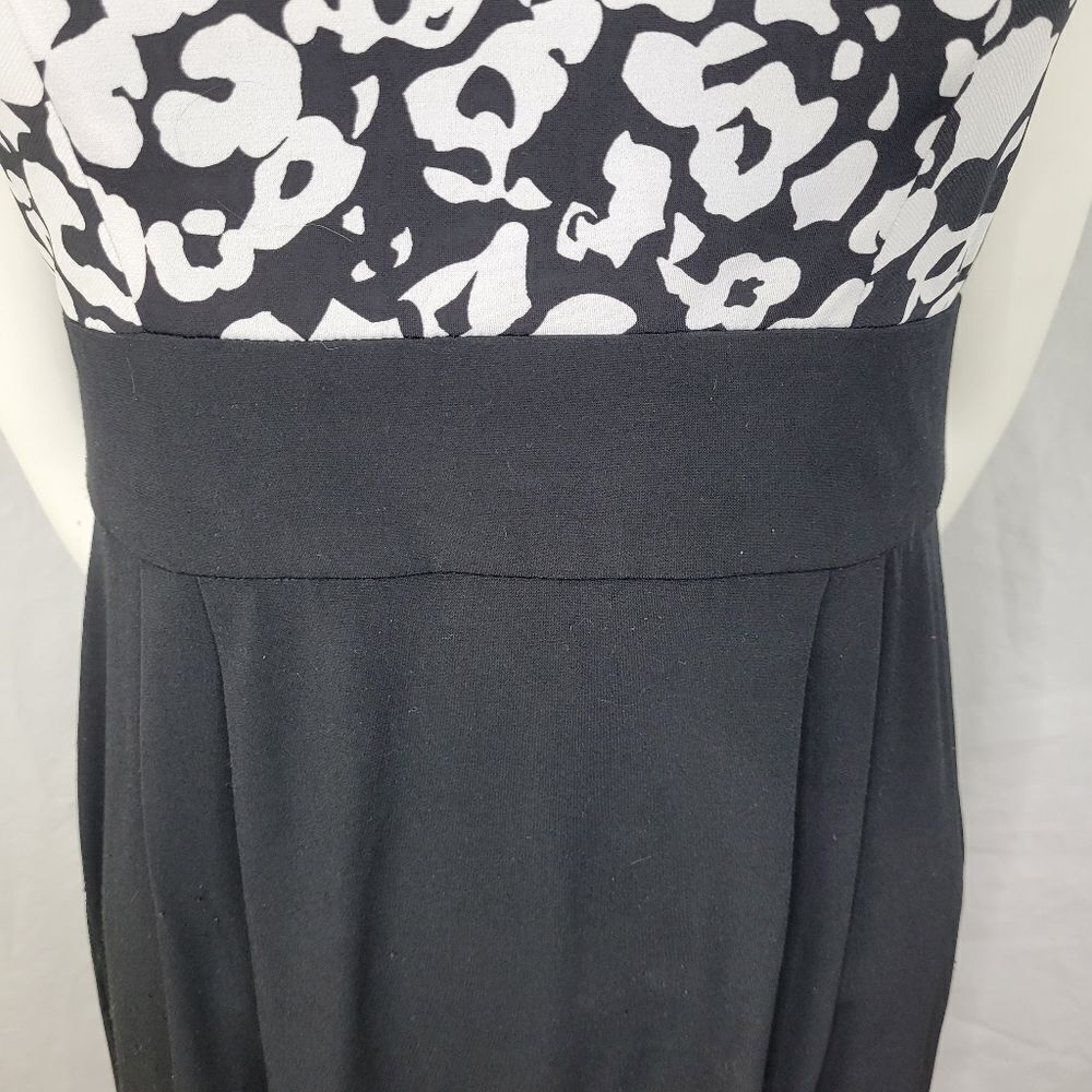 AB Studio Black‎ & White Ruffled Neck Dress - Picture 6 of 9
